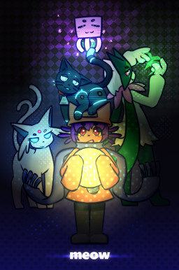 ambiguous/ambiguous ambiguous_anthro ambiguous_feral ambiguous_gender anthro anthro_on_anthro anthro_on_feral bestiality blue_mouth clothed clothed_ambiguous clothed_anthro clothing dipstick_tail ender_eye eye_through_hair eyebrow_through_hair eyebrows female feral feral_on_feral forehead_gem fully_clothed fully_clothed_ambiguous fully_clothed_anthro gem glowing glowing_eyes group hair hat headgear headwear holding_light_bulb holding_object looking_at_viewer markings nude_ambiguous nude_anthro open_mouth pink_eyes purple_hair red_eyes tail tail_markings text translucent translucent_hair whiskers yellow_sclera ninebuttom hi-fi_rush microsoft nintendo oneshot pokemon tango_gameworks 808_(hi-fi_rush) niko_(oneshot) eeveelution espeon generation_2_pokemon generation_9_pokemon happy_ghast_(minecraft) humanoid meowscarada pokemon_(species) english_text