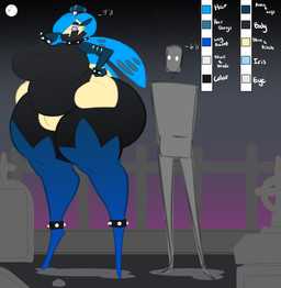 alternative_fashion anklet belly big_breasts big_butt blue_hair bracelet breasts butt cemetery chart collar eyewear female glasses hair huge_breasts huge_butt hyper jewelry larger_female legband long_legs moon night plant plant_hair pseudo_hair punk size_difference sky slightly_chubby slightly_chubby_female spiked_anklet spiked_bracelet spiked_collar spiked_legband spikes star starry_sky tall_female thick_thighs tombstone dongwongtang nintendo pokemon fiona_(dongwongtang) elemental_creature elemental_humanoid flora_fauna generation_7_pokemon humanoid plant_humanoid pokemon_(species) tsareena hi_res model_sheet