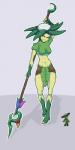 abs breasts clothed clothing female green_body green_skin leaf looking_at_viewer melee_weapon muscular muscular_female muscular_humanoid navel not_furry plant polearm simple_background solo spear standing weapon standing_tough starbound sekama_(character) elemental_creature elemental_humanoid flora_fauna floran humanoid plant_humanoid 1:2 2019 digital_media_(artwork)