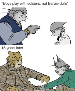 age_progression anthro clothing fur grey_body grey_fur male male/male markings military_uniform simple_background spots spotted_body spotted_fur text uniform white_background yellow_body yellow_eyes yellow_fur rumpet0262 disney zootopia milton_lynxley pawbert_lynxley cheetah felid feline lynx mammal english_text hi_res