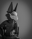 anthro bone humanoid_pointy_ears looking_away male muscular pointy_ears sitting skull solo teeth teeth_showing itsfloofy bring_me_the_horizon gigachad skullbeast skulldog_(species) 3d_(artwork) blender_(artwork) digital_media_(artwork) hi_res meme