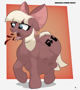 accessory blonde_hair bodily_fluids border bow_ribbon burping burping_up_feather burping_up_object female female_prey feral green_background green_body hair hair_accessory hair_bow hair_ribbon open_mouth raised_leg ribbons saliva simple_background solo text tongue tongue_out vore white_border bunnyboi0108 hasbro my_little_pony summer_melody earth_pony equid equine horse mammal pony 2025 absurd_res dated english_text hi_res