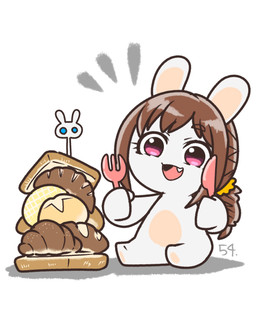 alternate_species anthro bangs bread brown_hair croissant eyebrow_through_hair eyebrows eyelashes fangs featureless_crotch featureless_feet feet female female_anthro flat_chested food fur furrification hair holding_fork holding_knife holding_object knife light long_ears long_hair looking_at_food looking_at_object mitten_hands no_pupils noseless nude nude_anthro nude_female number open_mouth open_smile orange_hair_tie pastry pink_eyes pink_tongue rabbidification sandwich_(food) simple_background sitting smile solo standing tan_eyelids tan_inner_ear teeth tongue translucent translucent_hair white_body white_fur charisuke cygames idolmaster idolmaster_cinderella_girls raving_rabbids rayman_(series) ubisoft michiru_ohara lagomorph mammal rabbid 2024 absurd_res colored crossover digital_drawing_(artwork) digital_media_(artwork) full-length_portrait hi_res japanese_description lighting portrait shaded simple_shading