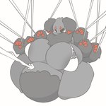 6_arms >:3 anthro areola areola_slip arthropod_abdomen arthropod_webbing big_breasts biped black_eyes blush blush_lines bottomless bra bra_only breasts clothed clothing featureless_feet feet female front_view grey_body head_markings huge_breasts markings mostly_nude multi_arm multi_limb multicolored_body neck_tuft non-mammal_breasts simple_background smile solo thick_thighs three-quarter_view tuft underwear underwear_only white_background wide_hips white_slime_(artist) arachnis_(white_slime) arachnid arthropod spider 1:1 2024 absurd_res digital_drawing_(artwork) digital_media_(artwork) hi_res