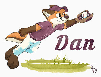 anthro ball barefoot baseball_(ball) baseball_glove baseball_uniform bottomwear clothed clothing feet fur gloves_(marking) grass hat headgear headwear jumping logo male male_anthro markings mouth_closed orange_body orange_fur pants plant playing_baseball purple_clothing purple_hat purple_headwear purple_shirt purple_t-shirt purple_topwear shirt solo sportswear t-shirt topwear uniform white_body white_bottomwear white_clothing white_fur white_pants young young_anthro young_male pandapaco canid canine fox mammal artist_logo signature