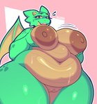 2_horns anthro areola belly big_areola big_belly big_breasts big_nipples bodily_fluids breasts female female_anthro genitals green_body horn huge_areola huge_breasts huge_nipples looking_at_viewer membrane_(anatomy) membranous_wings multicolored_body navel nipples non-mammal_breasts non-mammal_nipples nude nude_anthro nude_female open_mouth open_smile overweight overweight_anthro overweight_female pussy simple_background slightly_chubby slightly_chubby_anthro slightly_chubby_female smile smiling_at_viewer solo sweat tan_areola tan_body tan_nipples thick_thighs two_tone_body wings yellow_eyes yellow_horn conditional_dnp welwraith mythology marilin_(welwraith) dragon mythological_creature mythological_scalie scalie 2024 artist_name digital_drawing_(artwork) digital_media_(artwork) portrait three-quarter_portrait