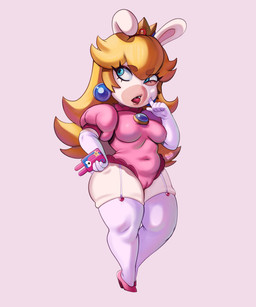 anthro armwear blonde_hair blue_eyes bodysuit breasts camel_toe clothed clothing crown ear_piercing elbow_gloves electronics eyelashes female footwear front_view fur gloves hair handwear headgear holding_object holding_phone legwear leotard long_hair navel_outline one-piece_swimsuit overweight overweight_anthro overweight_female phone piercing pink_background pink_clothing pink_footwear pink_shoes shoes simple_background skinsuit slightly_chubby slightly_chubby_anthro slightly_chubby_female solo stockings swimwear tan_body tan_fur thick_thighs tight_clothing tongue tongue_out white_body white_clothing white_fur white_gloves white_handwear white_legwear white_stockings wide_hips nagainosfw mario_bros mario_plus_rabbids_kingdom_battle nintendo raving_rabbids rayman_(series) ubisoft rabbid_peach lagomorph leporid mammal rabbid rabbit crossover hi_res