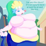 anthro belly big_belly big_breasts big_butt blue_eyes breasts butt female hair long_hair looking_at_viewer obese obese_anthro obese_female overweight overweight_anthro overweight_female simple_background solo tail text white_body wide_hips enkah nintendo pokemon generation_7_pokemon marine pokemon_(species) primarina 1:1 digital_media_(artwork) english_text hi_res pixel_(artwork)