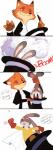 anthro clothing cosplay crossover_cosplay ear_pull female fur hat headgear headwear holding_both_ears magic_hat-trick magic_trick magician magician_hat male pulling_from_hat top_hat wand wu_liang_tuanzi disney one-punch_man one_(manga) zootopia judy_hopps nick_wilde saitama_(one-punch_man) canid canine fox lagomorph leporid mammal rabbit red_fox true_fox comic crossover hi_res