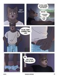 absurd_res anthro bottomwear bottomwear_down canid canine canis clothing comic dialogue domestic_dog duo echto english_text eyewear father_(lore) father_and_child_(lore) father_and_son_(lore) glasses hi_res male mammal parent_(lore) parent_and_child_(lore) parent_and_son_(lore) pubes son_(lore) speech_bubble text undressing