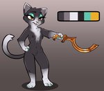 anthro black_body black_fur breasts casual_nudity crotch_tuft eyeshadow featureless_crotch female fur hand_on_hip holding_melee_weapon holding_object holding_sword holding_weapon khopesh makeup melee_weapon nipples solo standing sword tail tuft weapon siroc domestic_cat felid feline felis mammal 2019 full-length_portrait portrait