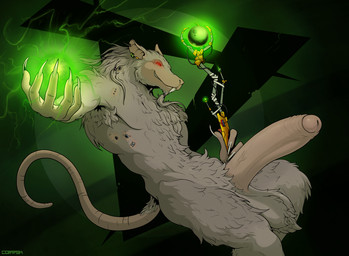 anthro armpit_hair ball_tuft balls big_balls big_penis body_hair erection fur genitals holding_object holding_weapon huge_penis humanoid_genitalia humanoid_penis long_penis looking_at_viewer magic male nude penis ranged_weapon red_eyes simple_background smile solo tail teeth tuft wand weapon corrsk warhammer_(franchise) warhammer_fantasy mammal murid murine rat rodent skaven digital_media_(artwork) hi_res