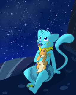 4_fingers anthro big_diaper biped blue_body blue_diaper blue_ears blue_eyes blue_fur blue_hair blue_nose blue_pacifier blue_tail cheek_tuft clean_diaper clear_sky clothed clothing diaper facial_markings facial_tuft fingers fur fur_markings glistening glistening_eyes grass hair head_markings holding_object holding_plushie kerchief leaning leaning_backward looking_up male markings neckerchief neckwear object_in_mouth pacifier pacifier_in_mouth pattern_diaper pawpads plant plushie rock sitting sky solo star_(marking) tail tuft wearing_diaper yellow_kerchief yellow_markings yellow_neckerchief yellow_pawpads bunnykisses 2017 4:5 digital_media_(artwork) hi_res