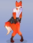 absurd_res asdfh_sketchh blushing_male bottomwear bottomwear_pull canid canine chastity_cage chastity_device clothing clothing_pull embarrassed fox girly hi_res male mammal r3d_th3_fox school_uniform skirt skirt_pull solo uniform