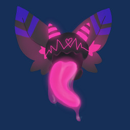 ambiguous_gender big_ears bodily_fluids drooling glowing glowing_tongue machine saliva solo tongue tongue_out eyelexie protogen 1:1 alpha_channel hi_res