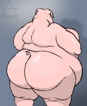 anthro backfat bald belly big_belly big_breasts big_butt breasts butt curled_tail glistening huge_butt male moobs nude obese obese_anthro obese_male overweight overweight_anthro overweight_male pink_body pink_skin rear_view simple_background solo standing tail thick_thighs wide_hips arkaneanarchist_(artist) domestic_pig mammal suid suina sus_(pig) 2024 absurd_res colored digital_drawing_(artwork) digital_media_(artwork) hi_res watermark