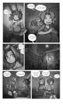 anthro big_breasts big_bulge breasts bulge clothed clothing dialogue female group horn huge_breasts huge_bulge hyper hyper_bulge night sitting smile standing text pwcsponson carmen_(pwcsponson) eliza_(pwcsponson) bovid caprine felid goat lagomorph leporid mammal rabbit absurd_res comic english_text greyscale hi_res monochrome