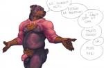 anthro belly body_hair bottomless casual_exposure chest_tuft circumcised clothed clothing dialogue drawyourfursona flaccid floppy_ears genitals hoodie humanoid_genitalia humanoid_penis male mostly_nude musclegut muscular muscular_anthro muscular_male nipples penis pink_clothing pink_hoodie pink_nipples pink_topwear pubes simple_background slightly_chubby solo text topwear tuft twitter_hoodie white_background eyrich meme_clothing canid canine canis domestic_dog mammal mastiff molosser rottweiler english_text meme