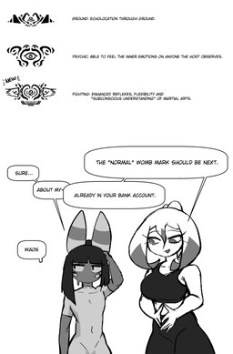 4_eyes biped bodysuit clothed clothed_female clothed_human clothed_humanoid clothed_male clothing dialogue female female_human hair hair_bun heart_symbol long_hair looking_at_another male male_humanoid multi_eye not_furry simple_background skinsuit speech_bubble talking_to_another text the_more_you_know tight_clothing white_background womb_tattoo cuchuflin nintendo pokemon andre_(cuchuflin) tamara_kazamoto human humanoid mammal 2026 absurd_res digital_drawing_(artwork) digital_media_(artwork) english_text greyscale hi_res monochrome