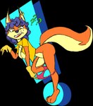 anthro bottomless bottomless_female butt clothed clothing clothing_pull ear_piercing ear_ring female panties panty_pull piercing question_mark ring_piercing solo underwear underwear_pull chaoshetra sly_cooper_(series) sony_corporation sony_interactive_entertainment sucker_punch_productions carmelita_fox canid canine fox mammal hi_res