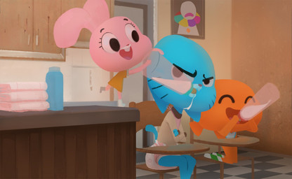 anthro blue_body blue_fur bottle cabinet clean_diaper clothed clothing container detailed_background diaper eyes_closed female floor fur group grumpy kitchen male milk open_mouth photo pink_body pink_fur wearing_diaper young young_anthro wob cartoon_network the_amazing_world_of_gumball anais_watterson darwin_watterson gumball_watterson aquatic domestic_cat felid feline felis fish lagomorph leporid mammal rabbit adopted_(lore) brother_(lore) brother_and_sister_(lore) brothers_(lore) sibling_(lore) sister_(lore)