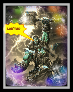black_border border braided_hair chain electricity facial_hair goatee hair hammer lightning male solo tools y2k_(graphic_design) unknown_artist blizzard_entertainment warcraft thrall_(warcraft) humanoid mammal orc colorful_theme digital_media_(artwork) portrait three-quarter_portrait
