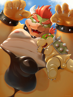 anthro anus backsack balls balls_outline belly bulge detailed_bulge duo genital_outline genitals male male/male moobs navel nipples overweight overweight_male penis_outline young young_anthro young_male watagashicreate mario_bros nintendo bowser bowser_jr. dragon_koopa koopa scalie 2025 3:4 hi_res father_(lore) father_and_child_(lore) father_and_son_(lore) parent_(lore) parent_and_child_(lore) parent_and_son_(lore) son_(lore)