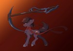 cutie_mark feral male melee_weapon polearm quadruped scythe solo weapon mystalker hasbro my_little_pony fan_character earth_pony equid equine horse mammal pony hi_res