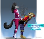 aime_westly_(babyaren) alpha_5_(power_rangers) android anthro anthro_on_machine babyaren big_butt black_body black_fur bulge butt clothed clothed_sex clothing dry_humping duo english_text eyes_closed fur hair hi_res humanoid long_hair machine male male/male mighty_morphin_power_rangers multicolored_body multicolored_fur onomatopoeia power_rangers power_rangers_zeo robot sex simple_background sound_effects speech_bubble text two_tone_body two_tone_fur