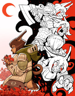 angry anthro armor axe blood blood_from_eye blood_tears bodily_fluids breastplate claws clothed clothing crescent_moon female flower fully_clothed kneeling melee_weapon moon plant reaching red_eyes red_moon solo vein weapon ceehaz dog_knight_rpg rory_(ceehaz) canid canine canis dobermann domestic_dog mammal pinscher 2021 absurd_res hi_res