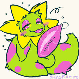 balls bedroom_eyes bodily_fluids cheek_tuft dripping facial_tuft fluffy fluffy_tail genital_fluids genitals leaking_precum lidded_eyes male musk narrowed_eyes penis precum precum_drip seductive solo tail tapering_penis tongue tongue_out tuft sunspikevee deltarune undertale_(series) floradinn 1:1