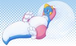 2015 3_toes anthro arms_above_head big_tail bob_(bubble_bobble) bubble bubble_bobble bubble_dragon claws colored dotted_background featureless_crotch feet foot_on_tail glistening glossy_body head_spikes hi_res lidded_eyes long_tail lounging male overweight overweight_male pattern_background simple_background sitting sitting_on_ground soles solo spikes spikes_(anatomy) square_enix squish stormdragonblue tail tailbutt taito tapering_tail thick_tail toes wide_crotch wrinkled_feet wrinkles yellow_cheeks