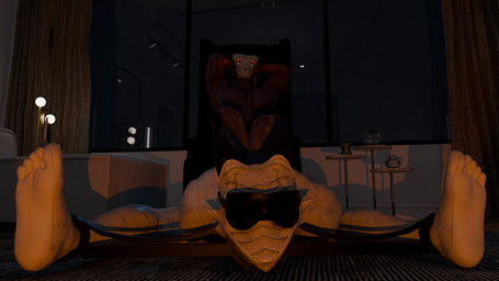 anthro aroused bdsm bedroom big_feet blindfold bone bound detailed_background duo erection feet feet_tied foot_fetish foot_focus from_below_pov genitals glass_window glowing glowing_eyes horn interior_background low-angle_view lying male male/male muscular muscular_arms muscular_male night night_light nude on_front penis presenting red_eyes relaxing restrained restraints scales skull soles solo_focus spread_legs spread_toes spreader_bar spreading tail toes under_view warm_lighting white_body white_scales rungiko dungeons_and_dragons hasbro the_ancient_magus'_bride wizards_of_the_coast elias_ainsworth shadr dragonborn_(dnd) reptile scalie 16:9 absurd_res hi_res huge_filesize widescreen