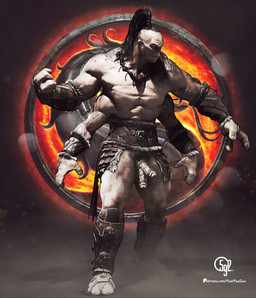 2_penises 4_arms balls clothing genitals male multi_arm multi_genitalia multi_limb multi_penis muscular muscular_male nude pecs penis solo 5ive9ine2wo mortal_kombat goro shokan absurd_res hi_res