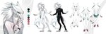 anthro blue_eyes butt clothed clothing fur male nude solo tail white_body white_fur raesheris sergal absurd_res digital_media_(artwork) hi_res model_sheet