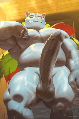 animated_gif anthro balls bedroom_eyes belly big_balls big_glans big_penis blue_body blue_skin erection fangs genitals glans humanoid_genitalia humanoid_penis leaf looking_at_viewer looking_down looking_down_at_viewer low-angle_view male musclegut muscular muscular_anthro muscular_male muscular_thighs narrowed_eyes penis red_petals sauna seductive solo steam teeth thick_thighs throbbing throbbing_penis vein veiny_penis worm's-eye_view raccoon21 nintendo pokemon generation_1_pokemon pokemon_(species) venusaur 2026 2d_animation animated short_playtime