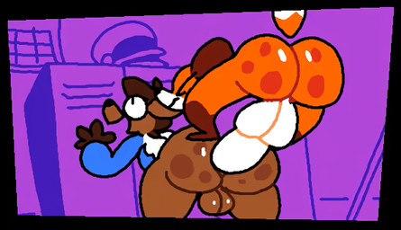 against_surface anal anal_penetration anthro anthro_on_anthro anthro_penetrated anthro_penetrating anthro_penetrating_anthro ball_slap balls balls_deep big_balls big_butt big_penis blue_clothing blue_jacket blue_topwear bouncing_balls bouncing_butt butt calendar clothing duo erection football_helmet from_behind_position genitals hoodie jacket locker locker_room male male/male male_penetrated male_penetrating male_penetrating_male penetration penile penile_penetration penis penis_in_ass perching_position sex slap thick_thighs topwear superiorfox soups_(superiorfox) tundra_(tundrathehyena4) canid canine fox hyena mammal animated digital_media_(artwork)