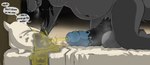 all_fours anthro anthro_on_anthro arm_markings arm_support arm_tuft aroused balls barefoot bed bed_sheet bedding belly belly_tuft big_balls big_penis biped black_hair black_markings black_penis black_text blue_penis blurred_background bodily_fluids breath brown_background brown_body brown_fur brown_hair chest_tuft close-up crotch_tuft dialogue duo ellipsis extreme_size_difference eyes_closed faceless_anthro faceless_character faceless_male feet femboy feminine fingers flaccid fluffy fluffy_tail foreskin fur fur_markings fur_tuft furniture genital_fluids genitals gloves_(marking) golden_shower grey_background grey_balls grey_body grey_fur grey_tuft hair half-erect hand_markings huge_balls huge_penis humanoid_genitalia humanoid_penis hybrid_genitalia hybrid_penis inside interspecies kneeling larger_anthro larger_male leaning leaning_forward leaning_on_bed leg_tuft long_hair looking_at_another looking_down loom looming looming_over lying lying_on_bed male male/male male_peeing marking_territory markings medial_ring medial_ringed_humanoid_penis medial_ringed_hybrid_penis messy messy_bed micro micro_abuse micro_anthro micro_male monotone_body monotone_fur mottled mottled_genitalia mottled_nose mottled_penis mottled_tongue multicolored_body multicolored_fur multicolored_penis navel nude on_back on_bed open_mouth panting paws peeing peeing_on_another peeing_on_partner penis penis_size_difference pillow pink_penis predator/prey raised_arms short_hair side_view simple_background size_difference size_play slightly_chubby slightly_chubby_anthro slightly_chubby_male smaller_anthro smaller_male speech_bubble stain stained stained_bed_sheet stained_pillow steam tail tan_body tan_fur text thick_penis tired tongue tongue_out tuft two_tone_body two_tone_fur two_tone_penis unretracted_foreskin urethra urine urine_drip urine_on_body urine_on_face urine_stain urine_stream vein veiny_penis watersports wet wet_bed wood wood_bed lennox lennox_(lennox) tip_(theprettiesttip) canid canine fox mammal murid murine rat red_fox rodent silver_fox true_fox 2024 colored digital_drawing_(artwork) digital_media_(artwork) english_text hi_res line_art shaded
