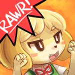 1:1 animal_crossing anthro canid canine canis domestic_dog female isabelle_(animal_crossing) low_res lumineko mammal nintendo rawr shih_tzu simple_background solo toy_dog