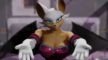 anthro bedroom_eyes big_breasts breasts clothing female front_view fur gloves green_eyes handwear leotard looking_at_viewer narrowed_eyes seductive smile smiling_at_viewer solo spread_wings wings yellow_body crowdect warfaremachine_(modeler) sega sonic_the_hedgehog_(series) rouge_the_bat bat humanoid mammal 16:9 3d_(artwork) digital_media_(artwork) hi_res widescreen