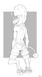 anthro blush blush_lines bone_underwear claws clothed clothing eyewear fur glasses head_turned kneeling looking_at_viewer looking_back looking_back_at_viewer male paws rear_view solo spotted_paws tail toe_claws underwear underwear_only jimfoxx dante_(jimfoxx) canid canine canis domestic_dog mammal poodle 2024 absurd_res hi_res signature