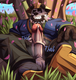 abs anthro aroused aroused_male balls barazoku biceps big_muscles big_pecs big_penis black_body black_bottomwear black_clothing black_fur black_pants blossoms blue_clothing blue_jacket blue_sky blue_topwear bodily_fluids bottomwear brown_clothing brown_footwear brown_sandals brown_shoes bulge_focus cherry_blossom cherry_blossom_tree cherry_tree china clothed clothing cloud cloudy_sky crotch_focus dripping erection feet flower foot_focus footwear fruit_tree fur genital_fluids genital_focus genitals grass hand_on_knee hand_on_leg hat headgear headwear imminent_sex inviting inviting_to_sex inviting_viewer jacket leaking_precum looking_at_viewer male manly multicolored_body multicolored_fur muscular muscular_anthro muscular_arms muscular_male muscular_thighs musk musky_penis nature nature_background offering_sex offering_to_viewer open_bottomwear open_clothing open_pants outside pants pecs penis penis_focus petals plant precum precum_drip precum_from_penis precum_on_own_penis precum_on_penis presenting presenting_body presenting_penis prunus_(flower) purple_eyes sandals seducing_viewer seductive shoe_focus shoes sitting sitting_on_ground sky solo straw_hat tenting thick_arms thick_thighs topwear tree two_tone_body two_tone_fur vein veiny_penis white_body white_fur wind joxen_star bear giant_panda mammal ursine hi_res
