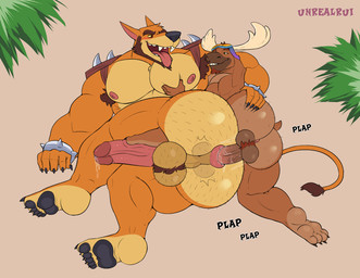 anal anal_penetration anthro anthro_on_anthro anthro_penetrated anthro_penetrating anthro_penetrating_anthro antlers anus arm_over_shoulder armpit_fetish armpit_hair armpit_sniffing backsack ball_size_difference ball_tuft balls balls_deep barazoku beard biceps big_balls big_butt big_penis blush bodily_fluids body_hair bracelet brown_body brown_fur bubble_butt butt butt_grab butt_hair butt_size_difference claws cocky darkened_balls darkened_genitalia darkened_penis deltoids dominant dominant_anthro duo eyebrows eyewear eyewear_on_head facial_hair fangs feet foot_fetish foot_on_penis foot_play footjob footjob_while_penetrating from_behind_position fur genital_fluids genitals glistening glistening_butt goggles goggles_on_head green_eyes grin hair hairy hairy_balls hand_on_butt horn huge_butt humanoid_feet humanoid_genitalia humanoid_penis interspecies jewelry larger_male larger_penetrated looking_at_another looking_at_partner lying male male/male male_penetrated male_penetrating male_penetrating_male manly motion_blur motion_lines muscular muscular_anthro muscular_bottom muscular_male nipples on_side open_mouth open_smile orange_body orange_eyes orange_fur paws pec_grab pecs penetration penile penile_penetration penis penis_size_difference perineum plantigrade plap precum pubes puffy_anus rear_view red_hair sex sharp_teeth shoulder_pads size_difference small_top_big_bottom smaller_male smile sniffing soles spiked_bracelet spiked_shoulder_pads spikes spoon_position submissive submissive_anthro tail tail_tuft tan_body tan_fur teeth thick_eyebrows tongue tongue_out tuft vein veiny_penis yellow_sclera unrealrui activision crash_bandicoot_(series) hasty_(crash_bandicoot) tiny_tiger dasyuromorph deer mammal marsupial moose new_world_deer recently_extinct_species thylacine 2025 hi_res