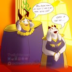 1:1 anthro asgore_dreemurr beard boss_monster_(undertale) bovid caprine colored_sketch comic conditional_dnp crown dialogue duo english_text facial_hair female fur hallway headgear hi_res horn husband husband_and_wife king long_ears male male/female mammal married_couple muscular muscular_male queen royalty sketch slightly_chubby slightly_chubby_female text thelightsmen toriel undertale undertale_(series) wet_dream white_body white_fur wife window_light