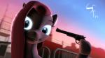 blue_eyes female feral gun handgun ranged_weapon revolver solo weapon skunkfrakker friendship_is_magic hasbro my_little_pony pinkamena_(mlp) pinkie_pie_(mlp) earth_pony equid equine horse mammal pony 16:9 3d_(artwork) digital_media_(artwork) source_filmmaker_(artwork) widescreen