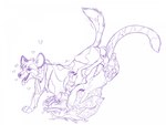 alternate_species alternate_universe duo feral male male/male sex f3ralh3arts jojo's_bizarre_adventure narancia_ghirga pannacotta_fugo african_wild_dog canid canine cheetah felid feline mammal 4:3 sketch