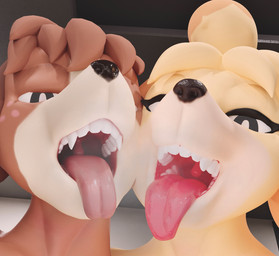 anthro anthro_on_anthro breath duo female looking_at_viewer male male/female mouth_shot open_mouth tongue tongue_out uvula sneakyphox maru_chan237_(modeler) animal_crossing nintendo digby_(animal_crossing) isabelle_(animal_crossing) canid canine canis domestic_dog mammal shih_tzu toy_dog 3d_(artwork) blender_(artwork) digital_media_(artwork) hi_res brother_(lore) brother_and_sister_(lore) sibling_(lore) sister_(lore) twins_(lore)