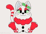 :3 anthro bedroom_eyes breasts eyelashes female freckles green_eyes holidays lewdmas narrowed_eyes neck_tuft seductive solo tail tuft slightlyarousedguy christmas candy_tail junipurr domestic_cat felid feline felis mammal