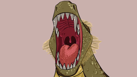 ambiguous_gender fangs front_view gaping_mouth green_body green_scales mouth_shot open_mouth scales sharp_teeth simple_background solo teeth tongue uvula feedfancier mythology dragon mythological_creature mythological_scalie scalie 16:9 2015 2d_animation animated hi_res loop no_sound short_playtime video widescreen