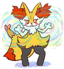 ambiguous_anthro ambiguous_gender anthro biped blush blush_stickers cute_fangs digitigrade dipstick_tail fangs food front_view looking_at_viewer markings object_in_tail open_mouth open_smile psychic_powers shrimp_(food) simple_background smile snout solo standing tail tail_markings teeth textured annyui0611 nintendo pokemon braixen canid generation_6_pokemon mammal pokemon_(species) 2022 digital_drawing_(artwork) digital_media_(artwork) full-length_portrait hi_res japanese_description portrait translated_description